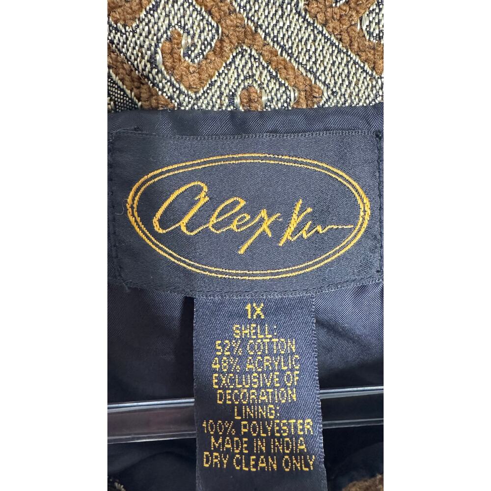 1990s Alex Kim Embroidered Plaid Jacket Women’s Plus Size 1X - Picture 11 of 16